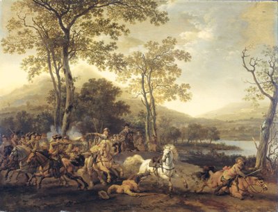 Cavalry Battle by Abraham van Calraet